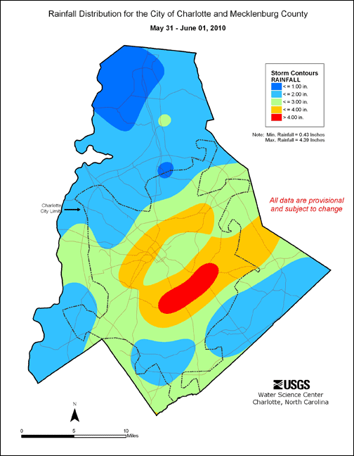 Distribution interval map for May 31, 2010 storm