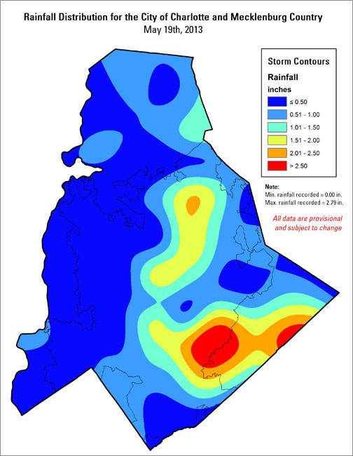 Distribution interval map for May 19, 2013 storm