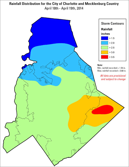 Distribution interval map for April 18, 2014 storm