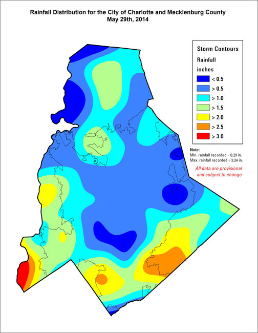 Distribution interval map for May 29, 2014 storm