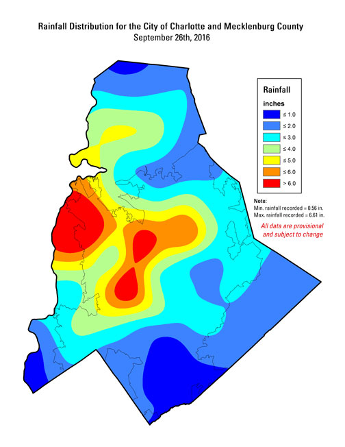 Distribution interval map for September 26, 2016 storm