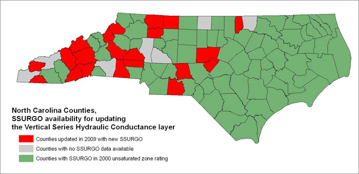 North Carolina counties with detailed soils data.