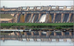 Tillery Dam, low flow