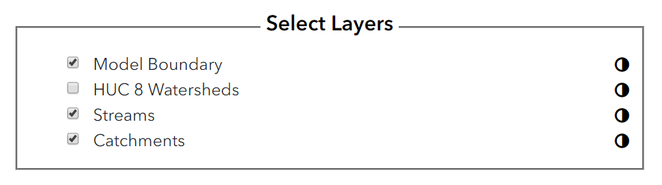 Select Layers check boxes