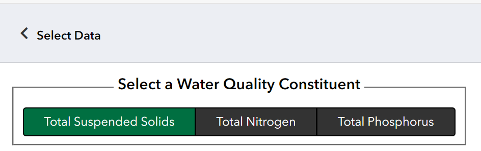 Select a Water-Quality Constituent toggle button