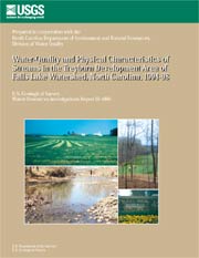 Cover photographs (clockwise)--An agricultural area in the Mountain Creek Basin, the Treyburn Golf Course, entrance to the Treyburn community, and the Little River gage (site 10T , USGS gaging station 0208524975, located on the bridge. [Photographs by USGS personnel.]